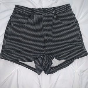 Black Shorts with White Stripes